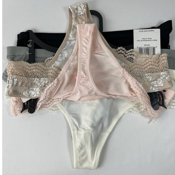 Sophie b Women's 5 Pair Pack Invisible Edge Thongs Floral Multicolor Small NEW - Picture 3 of 11